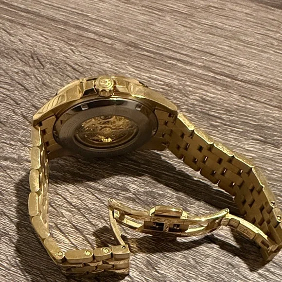 Bulova Gold Skeleton Dial Watch